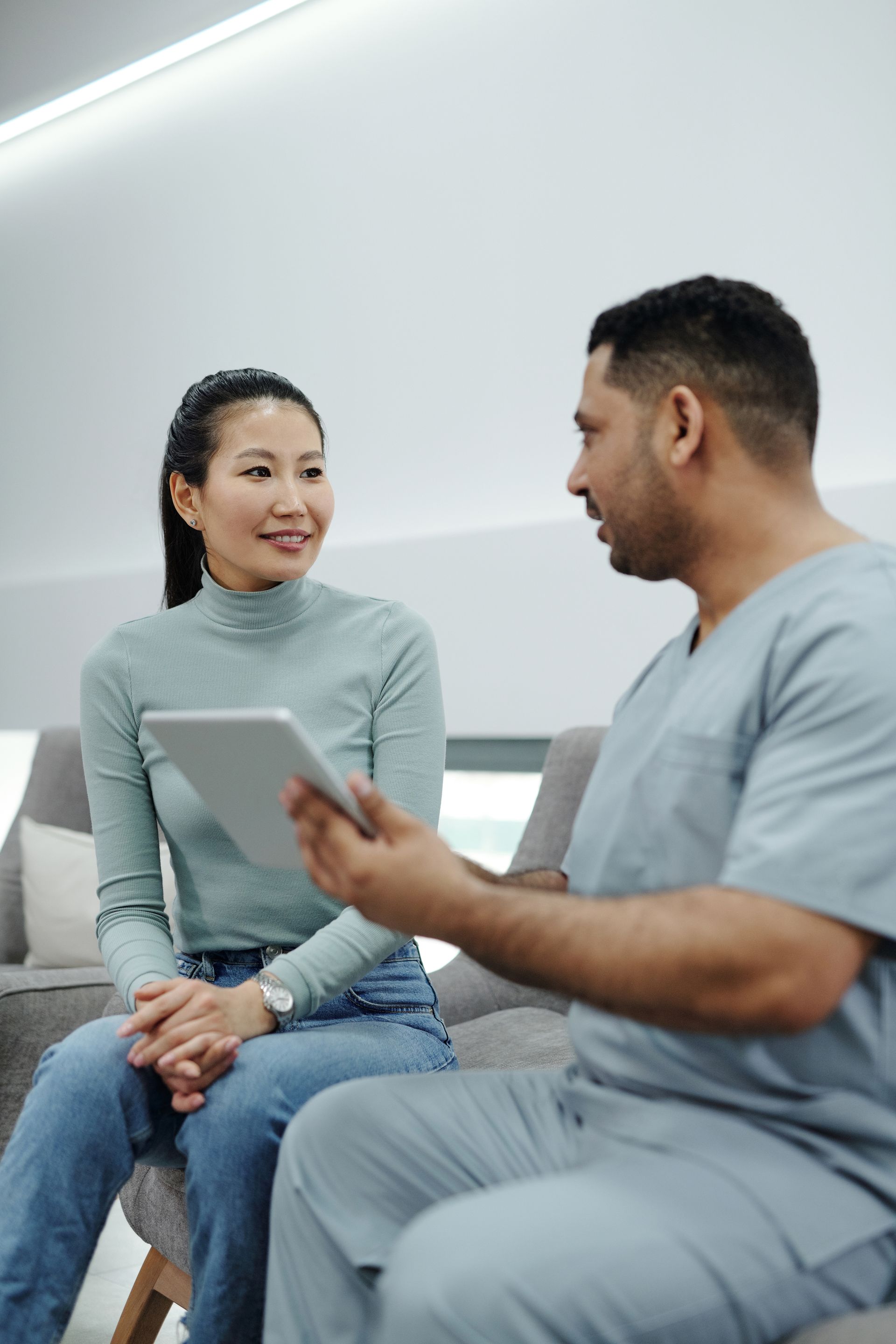 Provider consulting with patient about the BellaSlim weight loss program at Rancho Primary Care Clinic in Rancho Cucamonga, CA